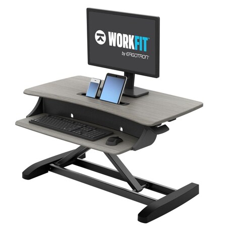 Highkey WorkFit-Z Mini Home Office Adjustable Standing Desk - Grey LR945619